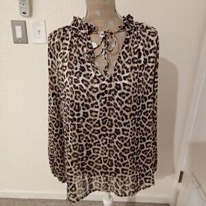 H&M Leopard Sheer Blouse